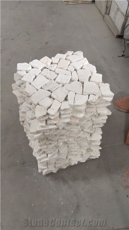 Travertine Backsplash Mosaic Design Tumbled Pebble Wall Tile