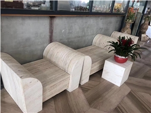 travertine bank furniture beige stone conference table