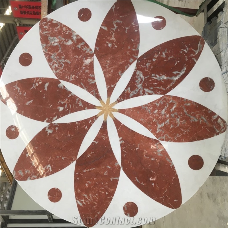 travertino floor waterjet medallion romano carpet rosettes