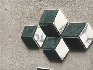 Verde Guatemala Bathroom Floor Mosaic 3D Pattern Design Tile