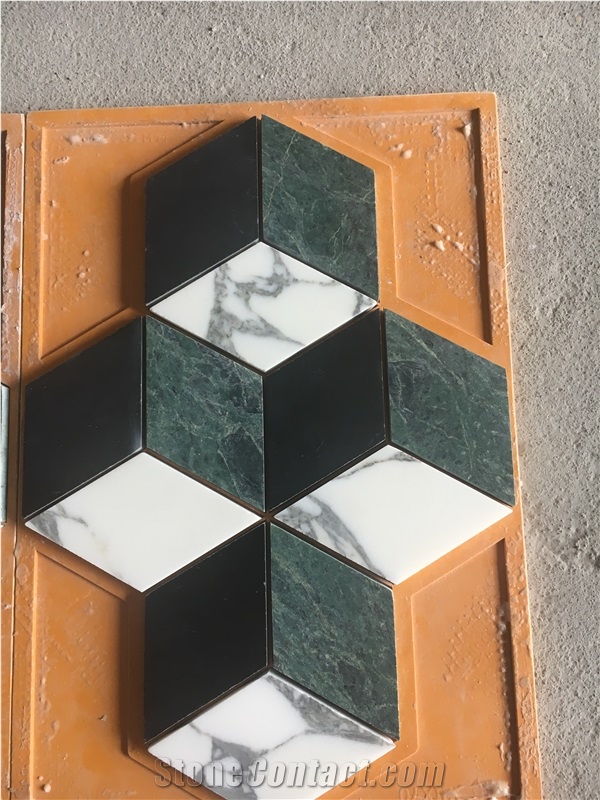 Verde Guatemala Bathroom Floor Mosaic 3D Pattern Design Tile