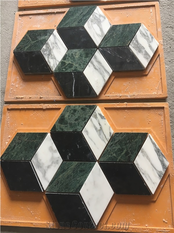 Verde Guatemala Bathroom Floor Mosaic 3D Pattern Design Tile