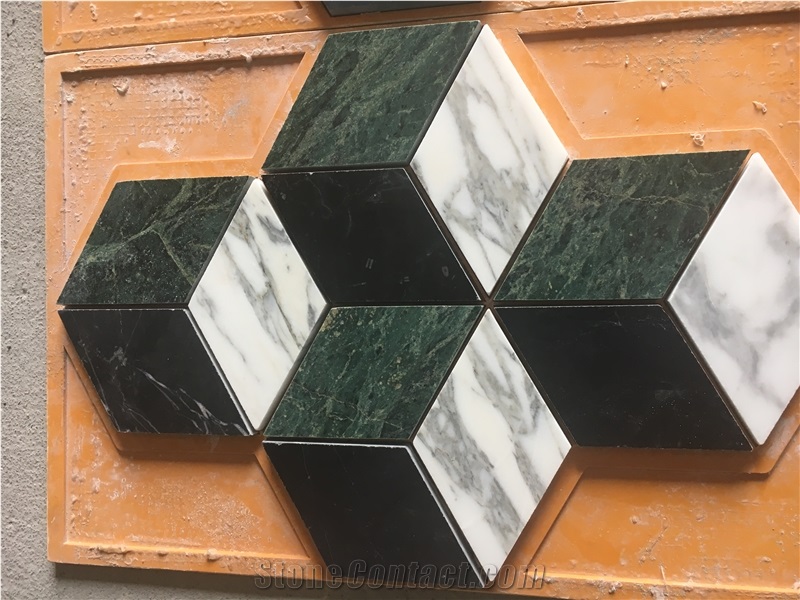 Verde Guatemala Bathroom Floor Mosaic 3D Pattern Design Tile