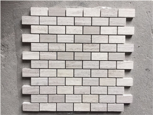 Wood Marble Linear Strips Kitchen Backsplash Mosaic Tile