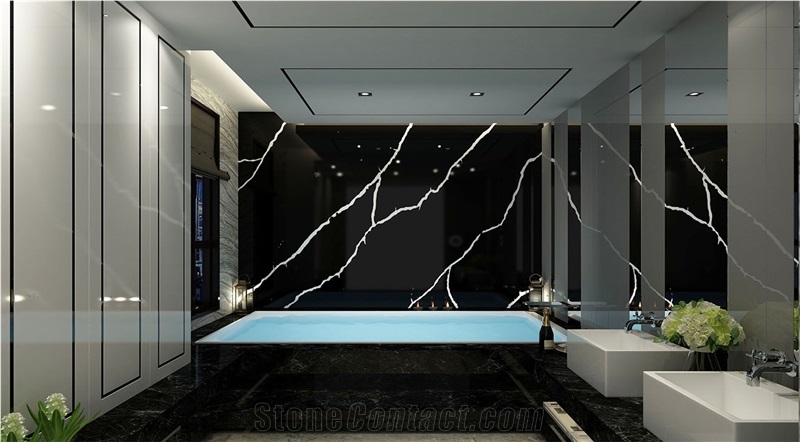 1205 Monte Nero Marquina Artificial Quartz