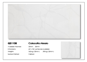 Calacatta Alessio Artificial Quartz for Countertop, Table