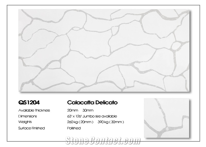 Calacatta Alessio Artificial Quartz for Countertop, Table
