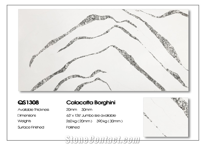 Calacatta Alessio Artificial Quartz for Countertop, Table