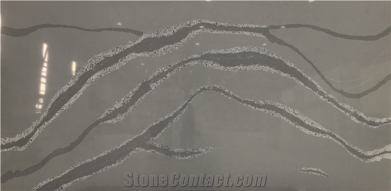 Calacatta Brown Quartz Stone Slabs, Quartz Slabs