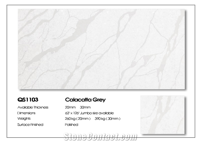 Calacatta Grey OEM ODM Artificial Stone for Countertops