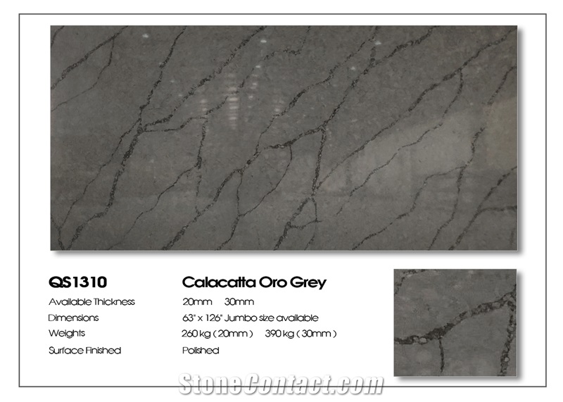 Calacatta Oro Grey Quartz Stone Slabs, Quartz Slabs