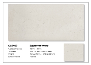Carrara Sasso Quartz Slabs
