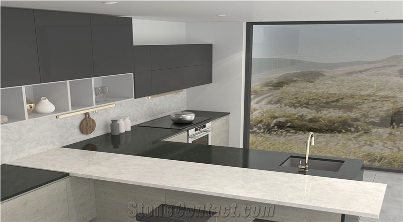 Marbella Concrete Quartz Stone Slabs,Quartz Slabs