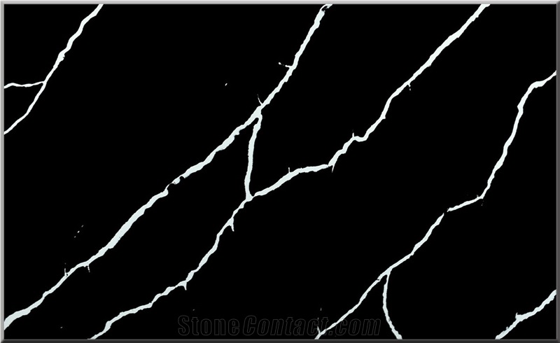 Monte Nero Marquina Quartz Stone Slabs, Quartz Slabs