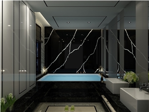 Monte Nero Marquina Quartz Stone Slabs, Quartz Slabs