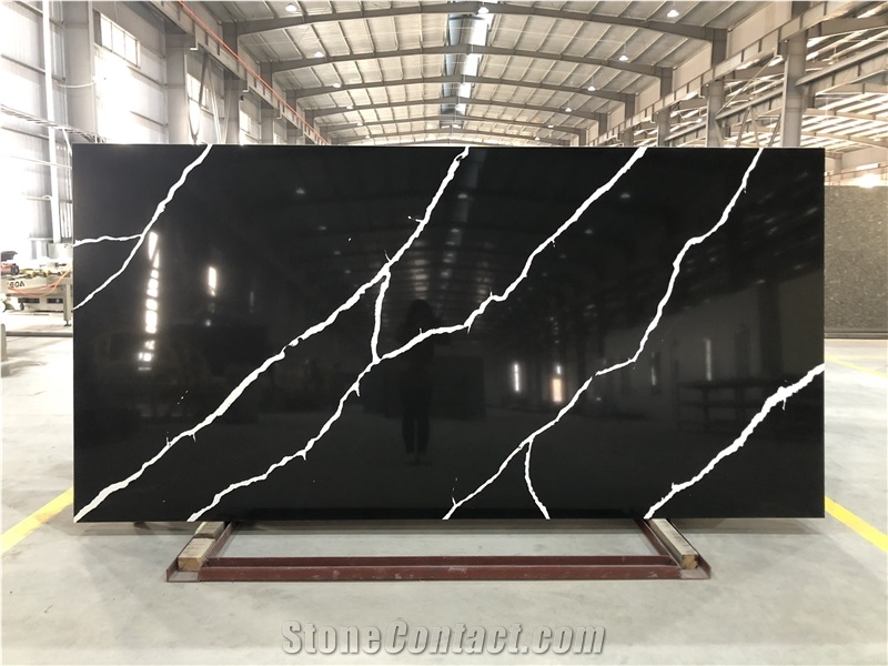 Monte Nero Marquina Quartz Stone Slabs, Quartz Slabs