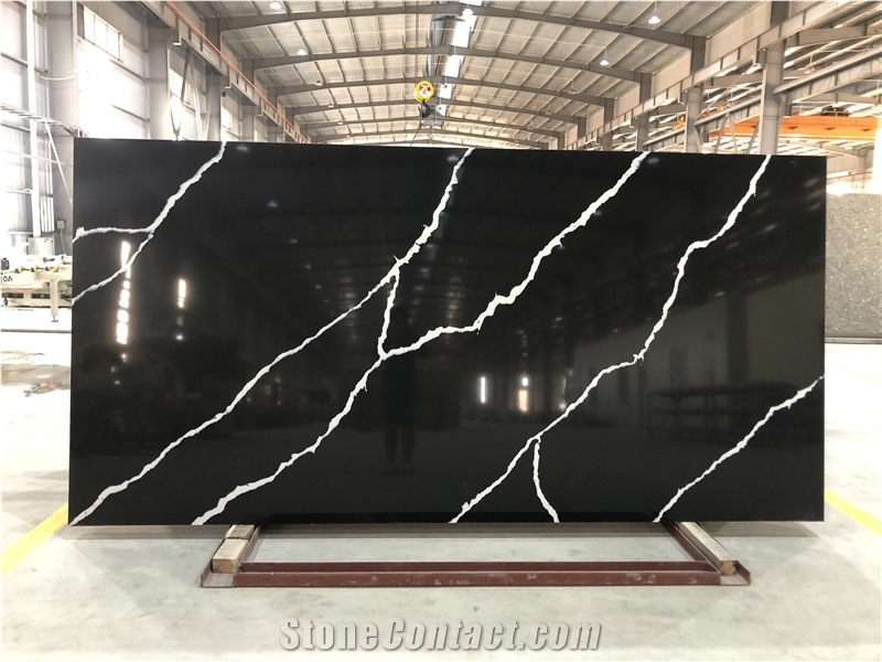 Nero Marquina Grey Quartz Stone Slabs, Quartz Slabs