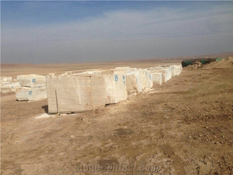 Abbas Abad Travertine Blocks, Beige Travertine Blocks