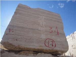 Abbas Abad Travertine Blocks, Beige Travertine Blocks