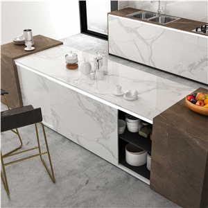 Artificial Sintered Stone Countertop Calacatta White