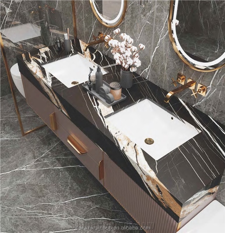 Sintered Stone Sahara Black Vanity Top