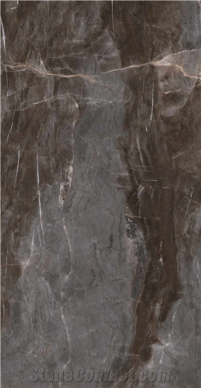Dark Geographical Stone Polished Sintered Slab 5-JH241221