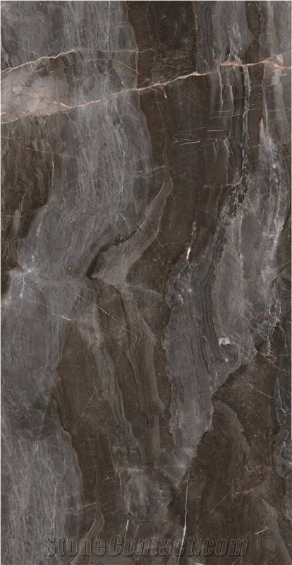 Dark Geographical Stone Polished Sintered Slab 5-JH241221