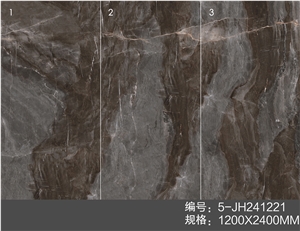 Dark Geographical Stone Polished Sintered Slab 5-JH241221