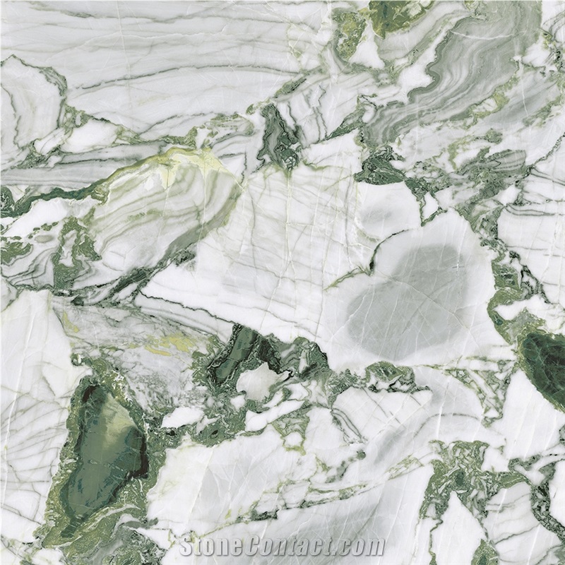 Green Jade Marble Look Sintered Slab 1S06QD120278-1512G