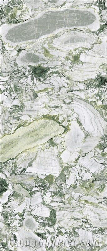 Green Jade Marble Look Sintered Slab 1S06QD120278-1512G