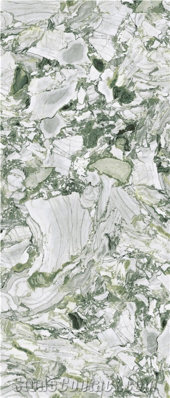 Green Jade Marble Look Sintered Slab 1S06QD120278-1512G