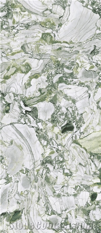 Green Jade Marble Look Sintered Slab 1S06QD120278-1512G