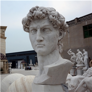 David Bust In White Marble