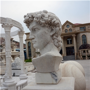 David Bust In White Marble