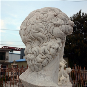 David Bust In White Marble