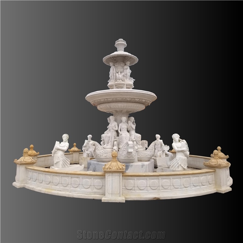Large sculptured marble fountain 005