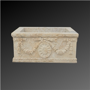 Travertine flower planter 006