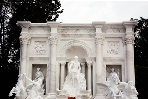 WHITE MARBLE CARVING "FONTANA DI TREVI" Fountain