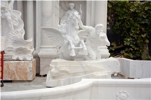WHITE MARBLE CARVING "FONTANA DI TREVI" Fountain