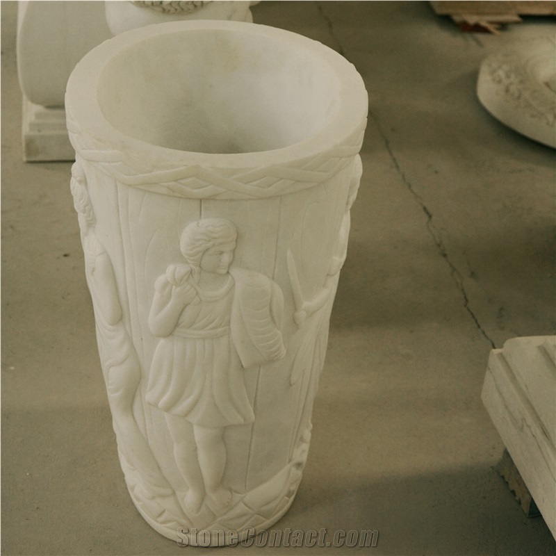 White marble umbrella jar