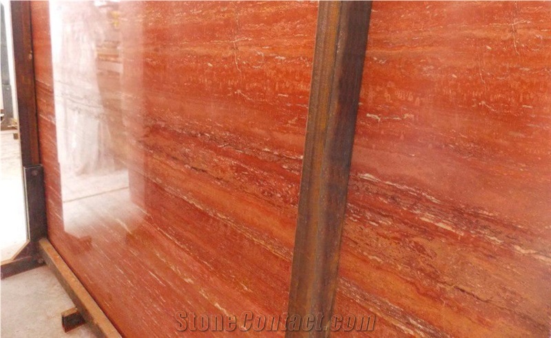   Red Travertine Slabs