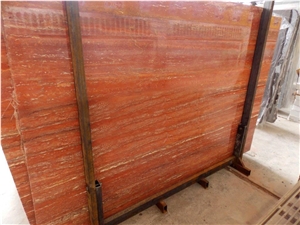   Red Travertine Slabs