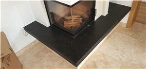 Absolute Black granite satinato fireplace hearth