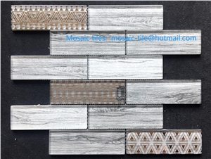 glass and stone mosaic tiles