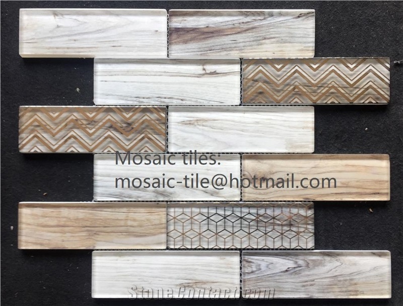 glass and stone mosaic tiles