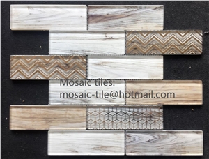 glass and stone mosaic tiles