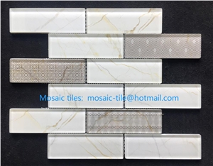 glass and stone mosaic tiles
