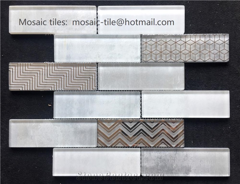 glass and stone mosaic tiles