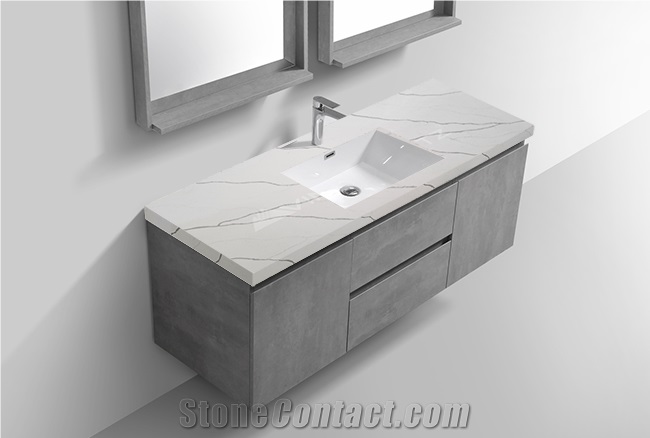 VQ8089 - Calacatta Gold Quartz Bathroom Vanity Tops