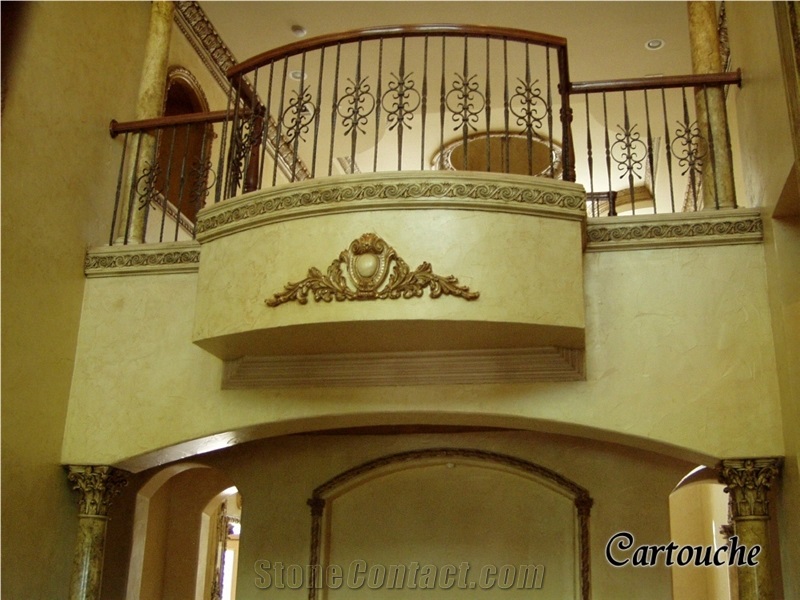 Cast Stone Onato Molding, R. Mehte Cartouche